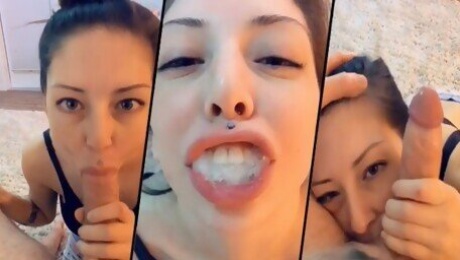 Sucking My Ex's Best Friend's Dick and Swallowing his Big Load - Snapchat Porn
