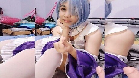 femboy rem showing you what she has been doing for valentine day