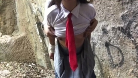Hot mexican schoolgirl skips class to get fucked in the woods (part 1)