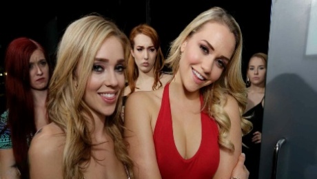 Sweet hotties Mia Malkova and Kali Roses are fucking on the party