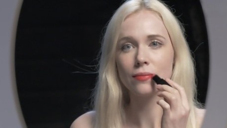 Video  Lusty blonde Mary A applies makeup in the hottest way