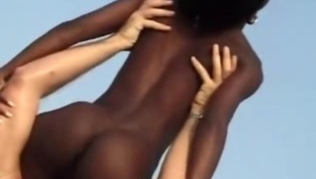 Black teen getting fucked in the pussy by white dick